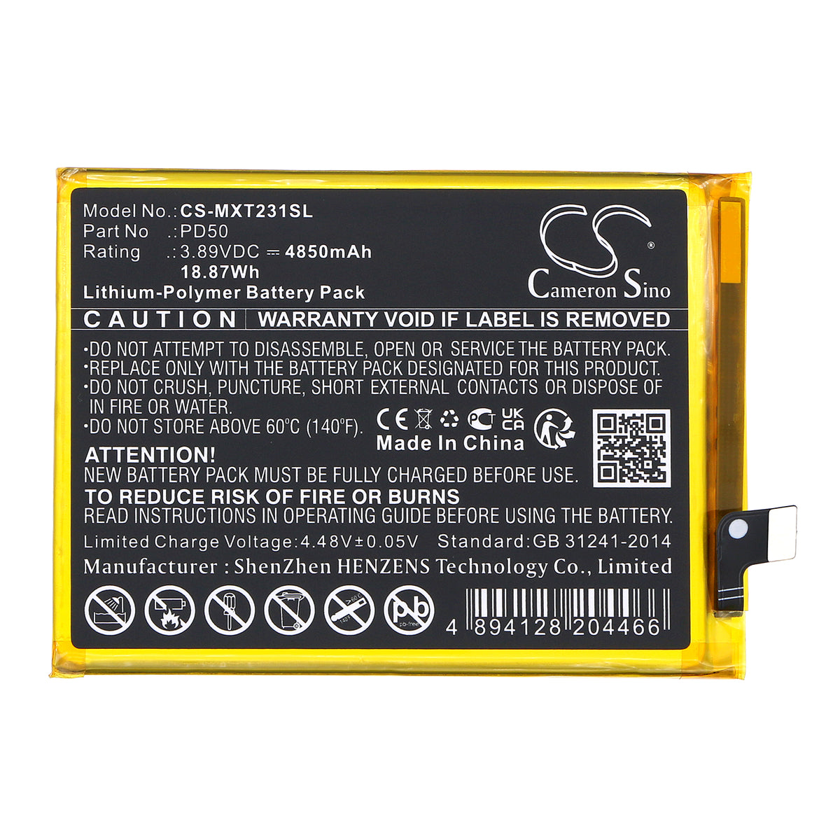 Replacement Battery for Motorola Moto G Power 5G – Mobile, SmartPhone – 4850mAh / 3.89V
