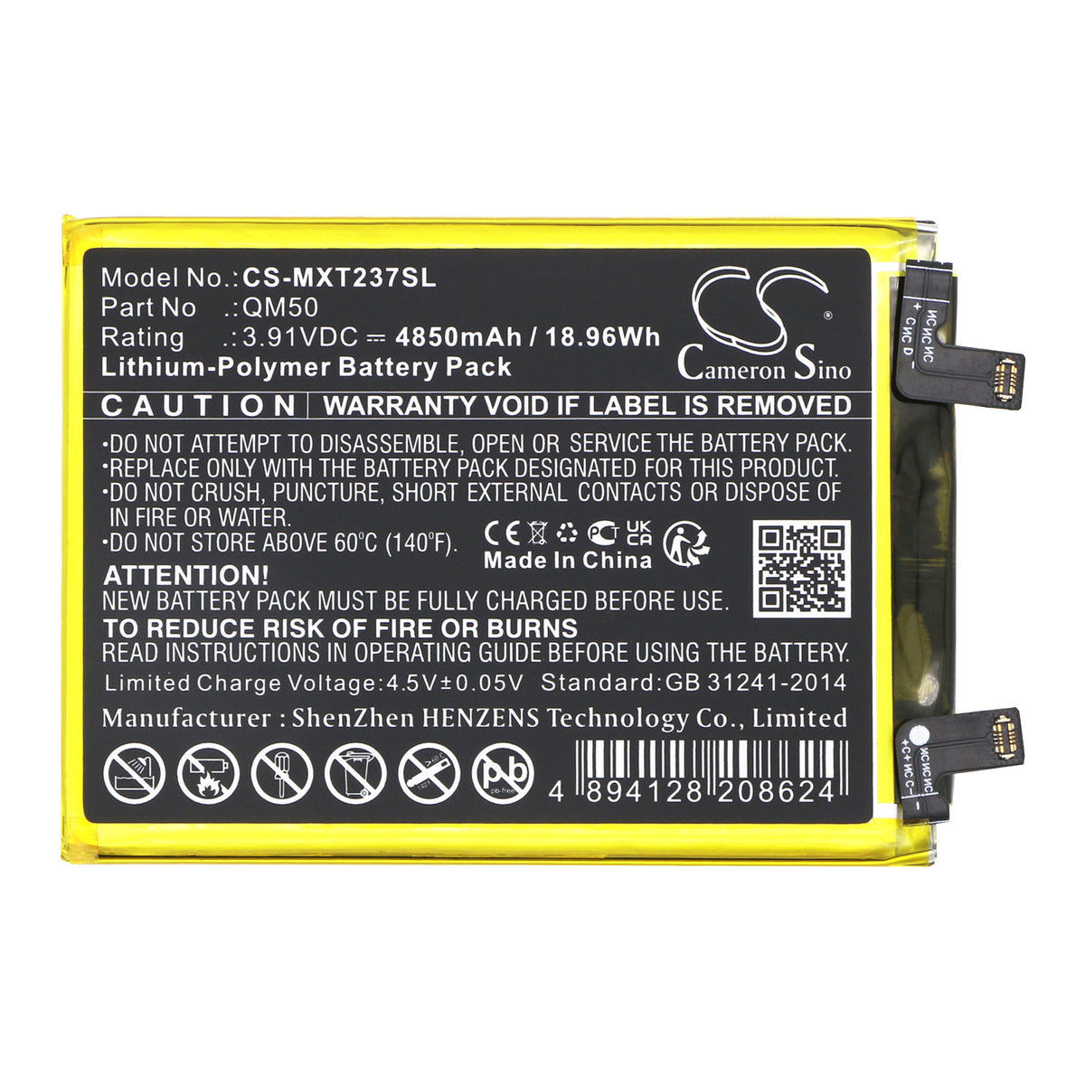 Replacement Battery for Motorola EDGE 40 NEO – Mobile, SmartPhone – 4850mAh / 3.91V