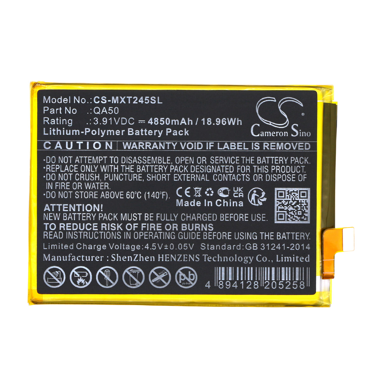 Replacement Battery for Motorola Moto G Power 5G 2024 – Mobile, SmartPhone – 4850mAh / 3.91V