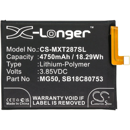 Replacement Battery for Motorola  Moto G9 Plus – Mobile, SmartPhone – 4750mAh / 18.29Wh / 3.85V