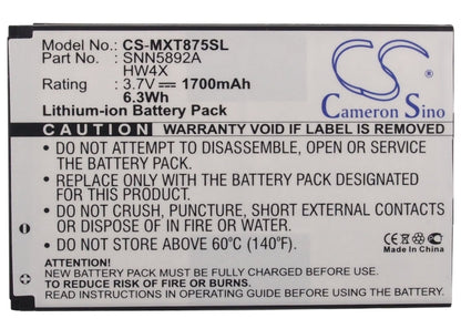 Replacement Battery for Motorola  Atrix 2 – Mobile, SmartPhone – 1700mAh/6.29Wh / 3.7V