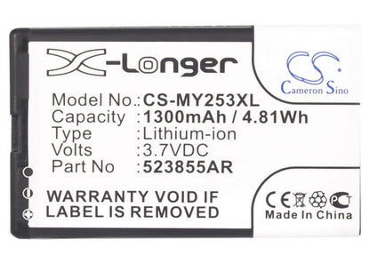 Replacement Battery for Sagem  253491226 – Mobile, SmartPhone – 1300mAh/4.81Wh / 3.7V