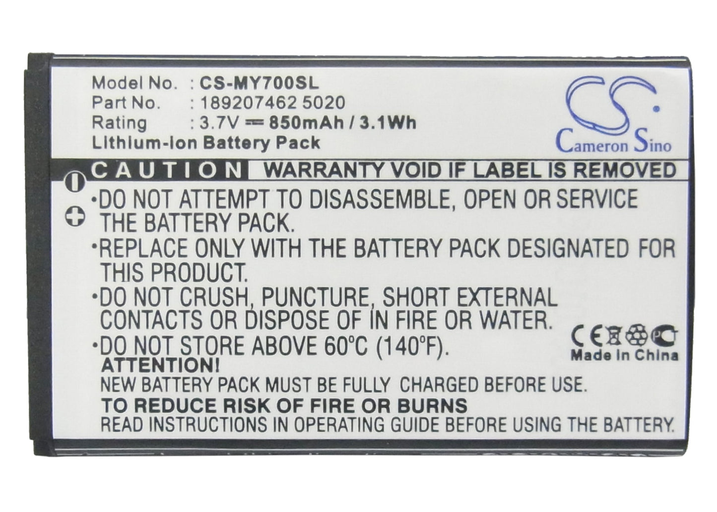 Replacement Battery for Sagem MY700X – Mobile, SmartPhone – 850mAh / 3.7V - image 5