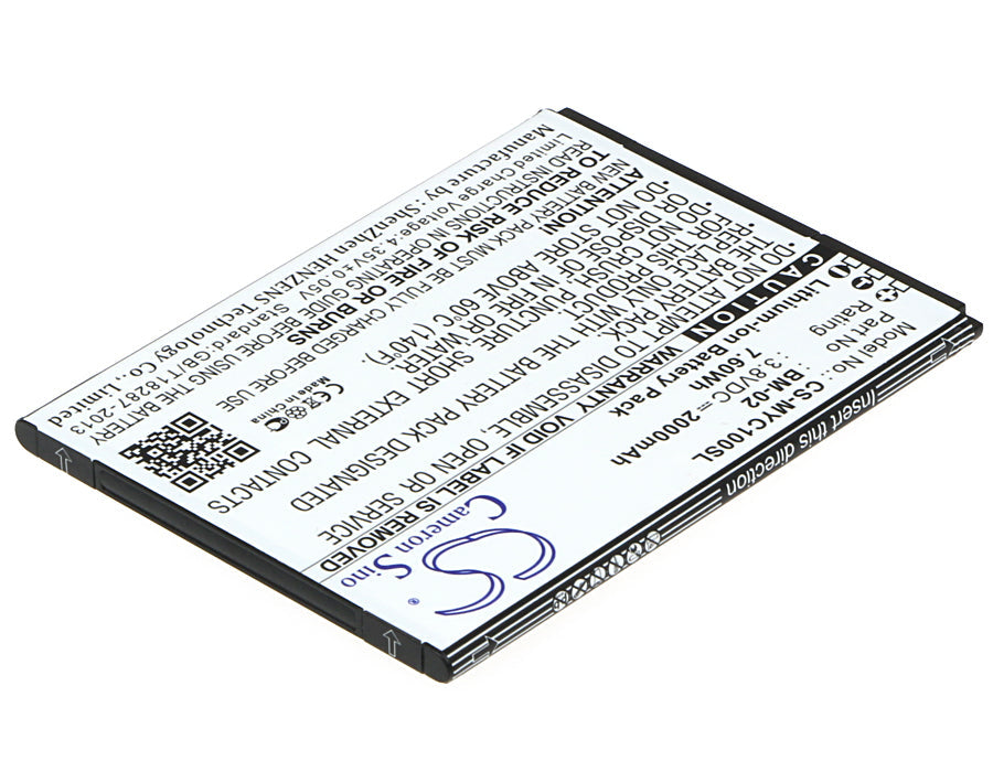 Replacement Battery for MyPhone  Cube – Mobile, SmartPhone – 2000mAh / 7.60Wh / 3.8V