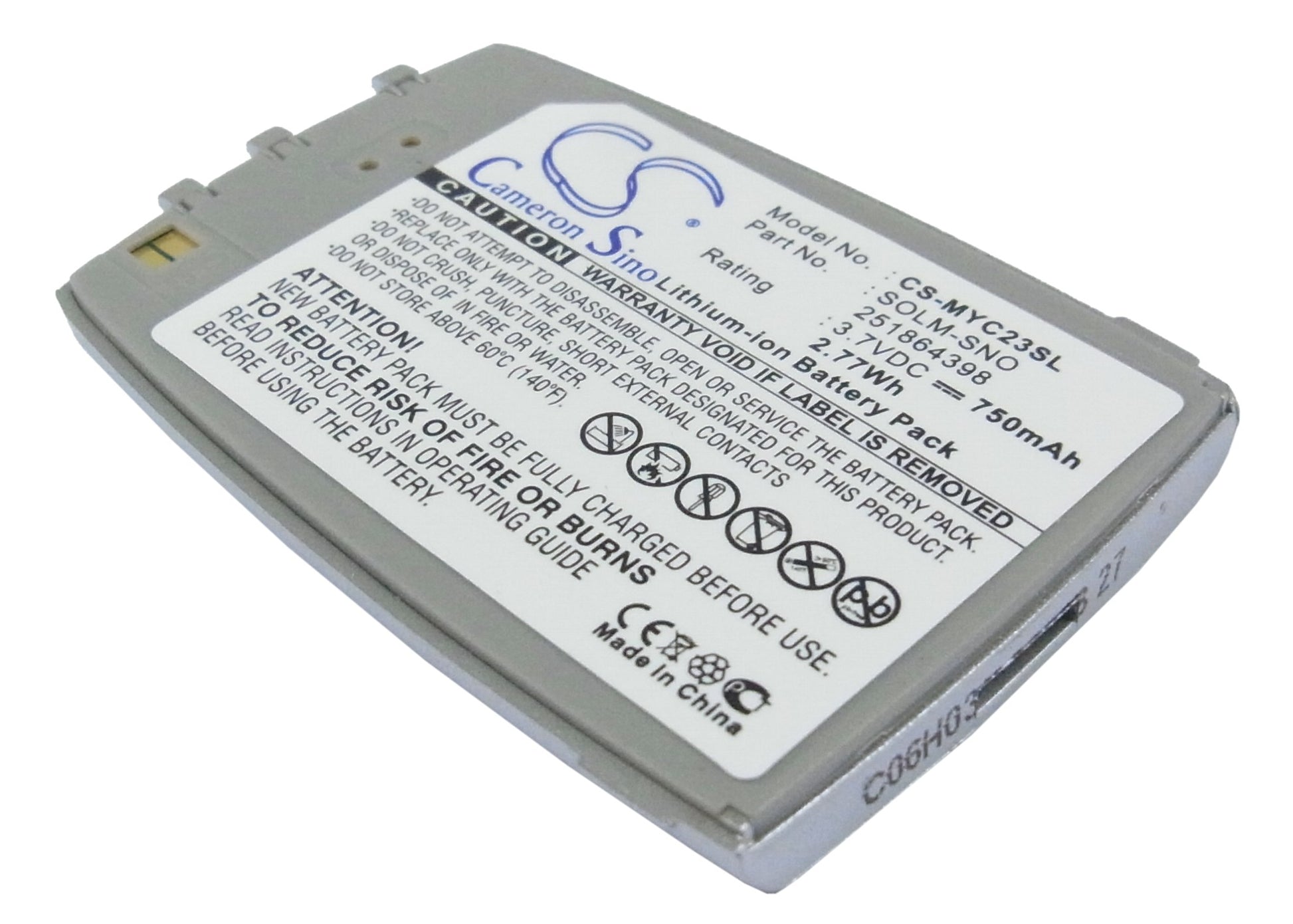 Replacement Battery for Sagem MYC2-3 – Mobile, SmartPhone – 750mAh / 3.7V - image 1