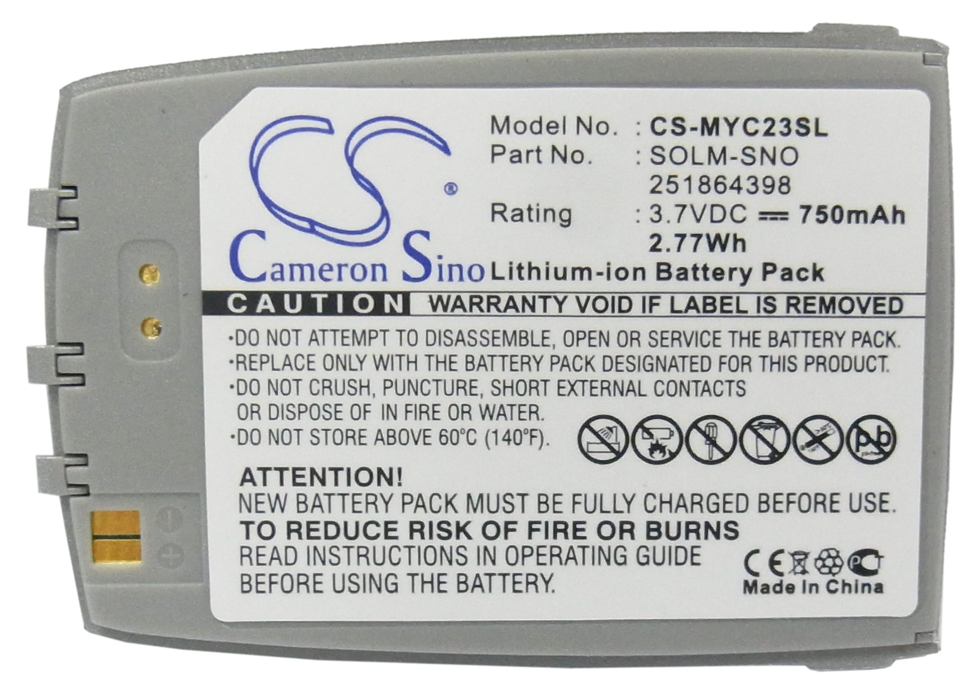 Replacement Battery for Sagem MYC2-3 – Mobile, SmartPhone – 750mAh / 3.7V - image 5