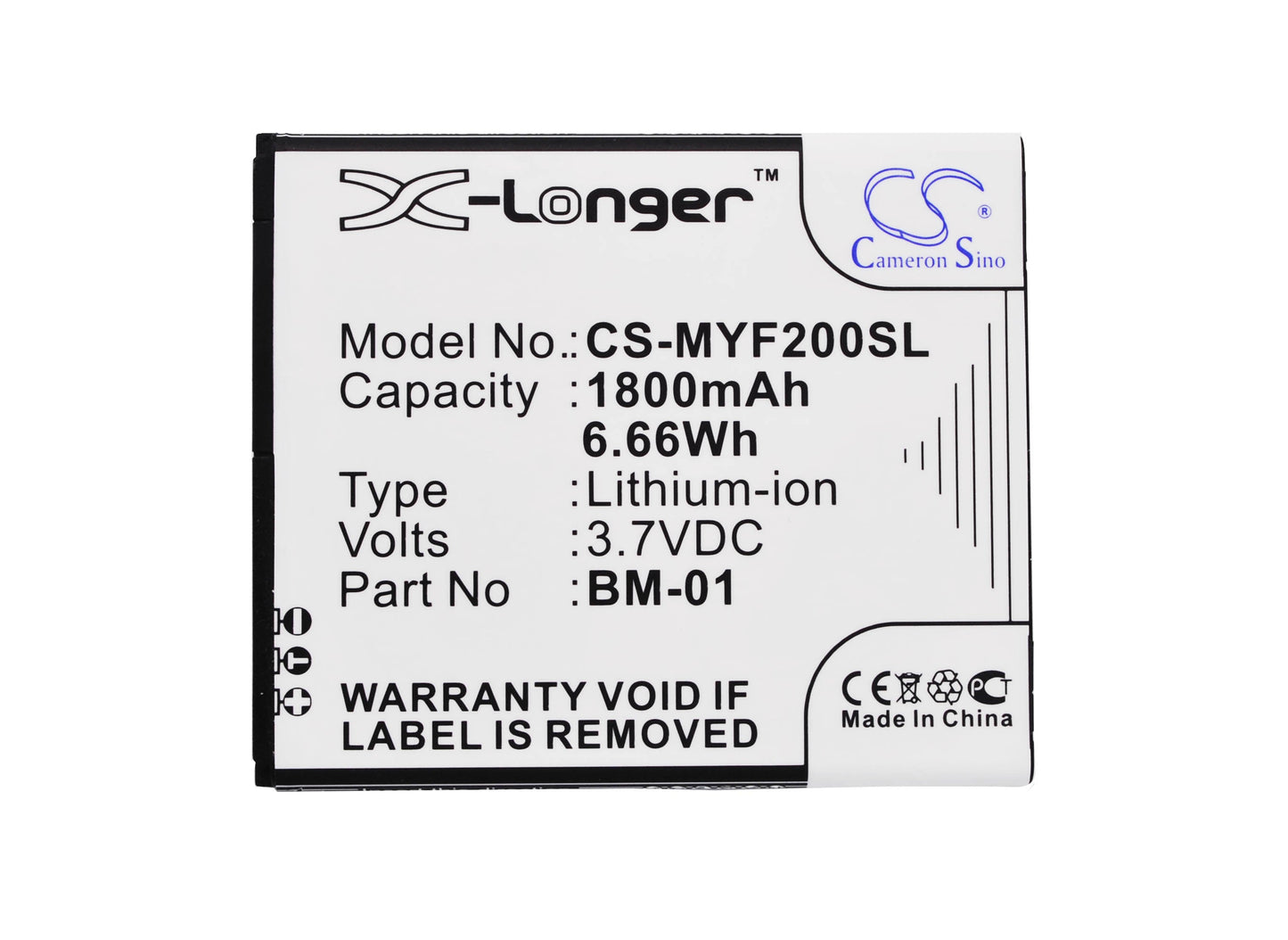 Replacement Battery for MyPhone  Fun 2 – Mobile, SmartPhone – 1800mAh / 6.66Wh / 3.7V
