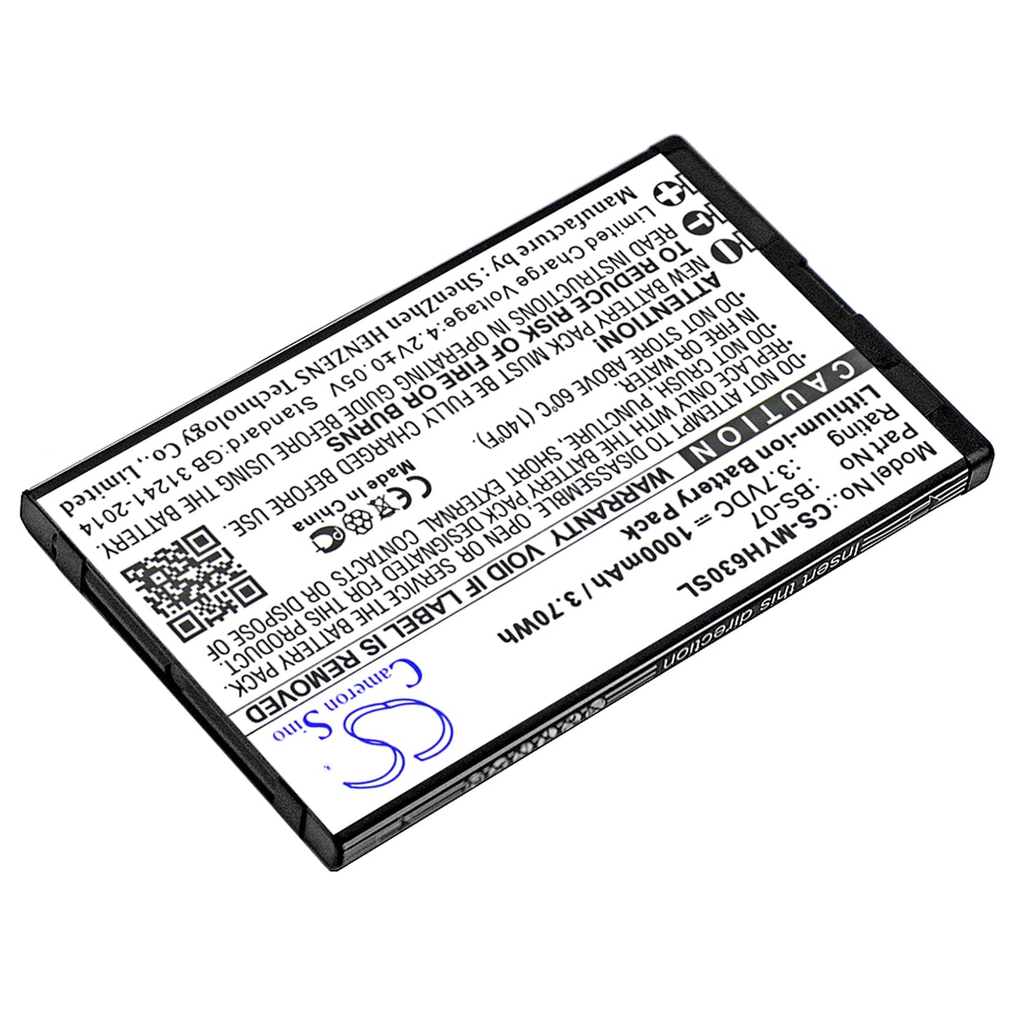 Replacement Battery for myPhone  6300 – Mobile, SmartPhone – 1000mAh / 3.70Wh / 3.7V