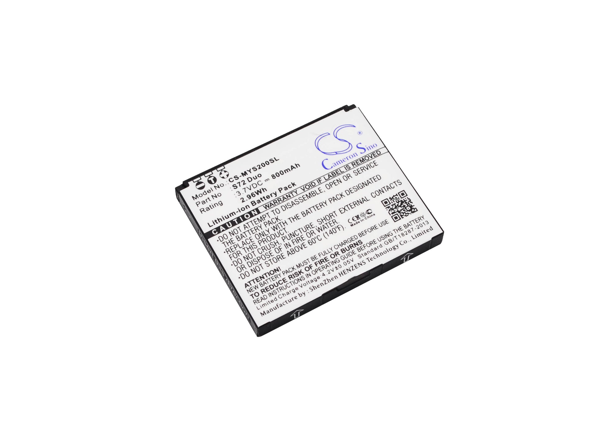 Replacement Battery for MyPhone S72 Duo – Mobile, SmartPhone – 800mAh / 3.7V - image 1