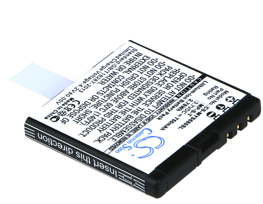 Replacement Battery for myPhone  6600 – Mobile, SmartPhone – 750mAh / 2.78Wh / 3.7V