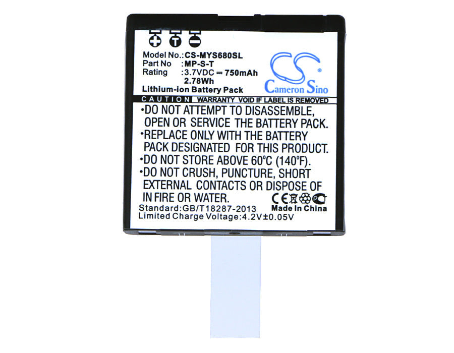 Replacement Battery for myPhone  6600 – Mobile, SmartPhone – 750mAh / 2.78Wh / 3.7V