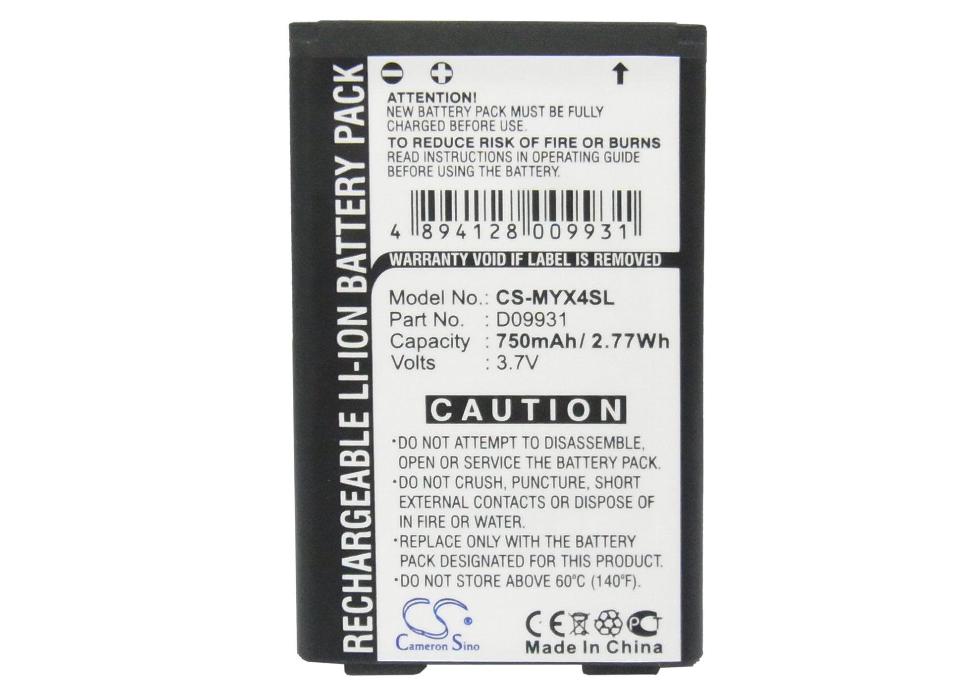 Replacement Battery for Sagem MYX4 – Mobile, SmartPhone – 750mAh / 3.7V - image 5