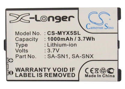 Replacement Battery for Sagem  MYX3 – Mobile, SmartPhone – 1000mAh / 3.70Wh / 3.7V