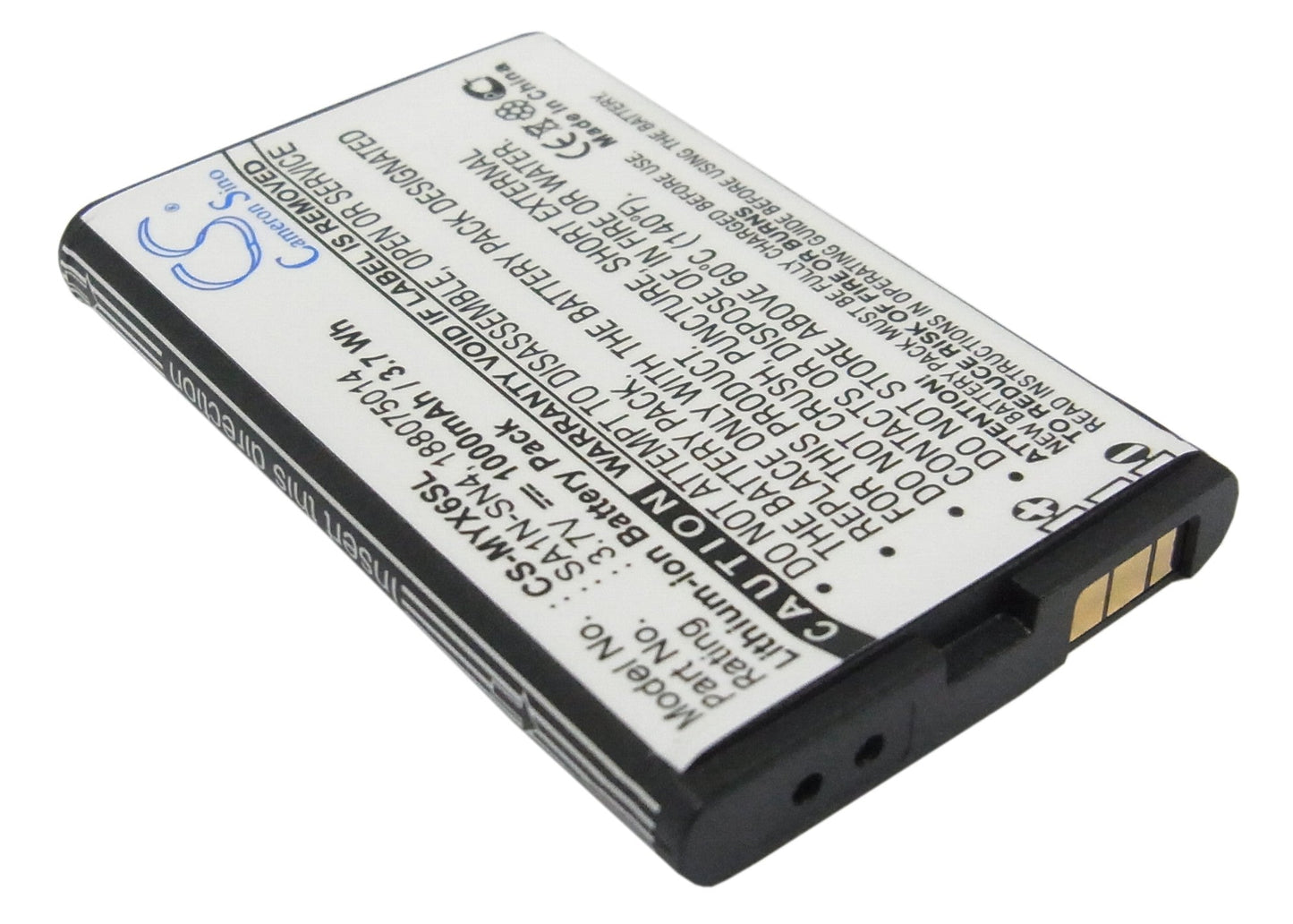 Replacement Battery for Sagem  MYV65 – Mobile, SmartPhone – 1000mAh / 3.70Wh / 3.7V