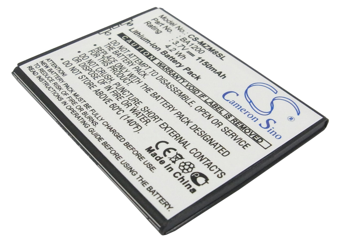 Replacement Battery for MeiZu M8 – Mobile, SmartPhone – 1150mAh / 3.7V - image 1
