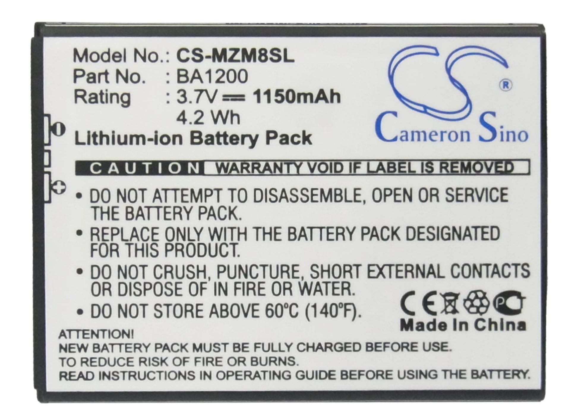 Replacement Battery for MeiZu M8 – Mobile, SmartPhone – 1150mAh / 3.7V - image 5