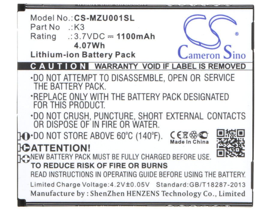 Replacement Battery for Navon Mizu MZT001 – Mobile, SmartPhone – 1100mAh / 3.7V - image 5