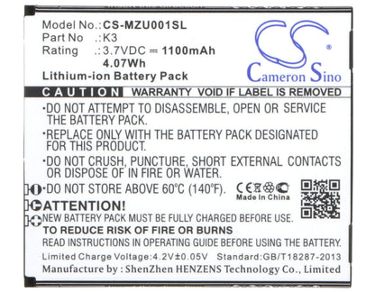 Replacement Battery for Navon Mizu MZT001 – Mobile, SmartPhone – 1100mAh / 3.7V - image 5