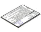 Replacement Battery for NAVON  Mizu MZT005 – Mobile, SmartPhone – 1500mAh / 5.55Wh / 3.7V