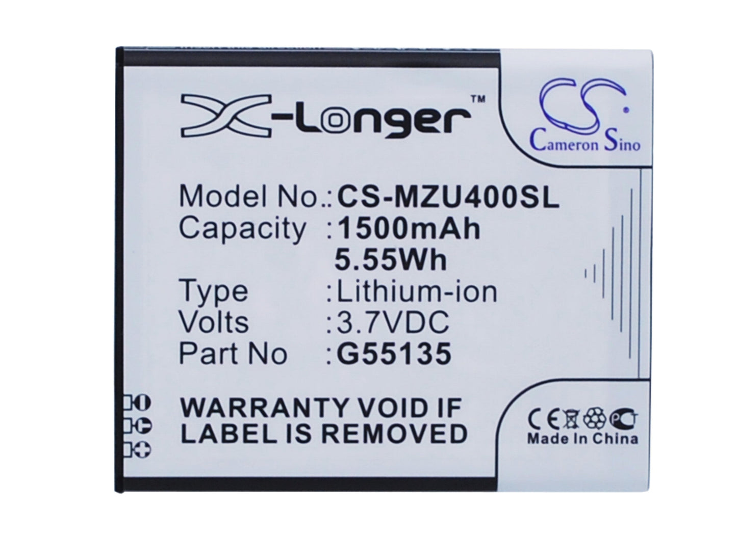 Replacement Battery for NAVON  Mizu M400 – Mobile, SmartPhone – 1500mAh / 5.55Wh / 3.7V