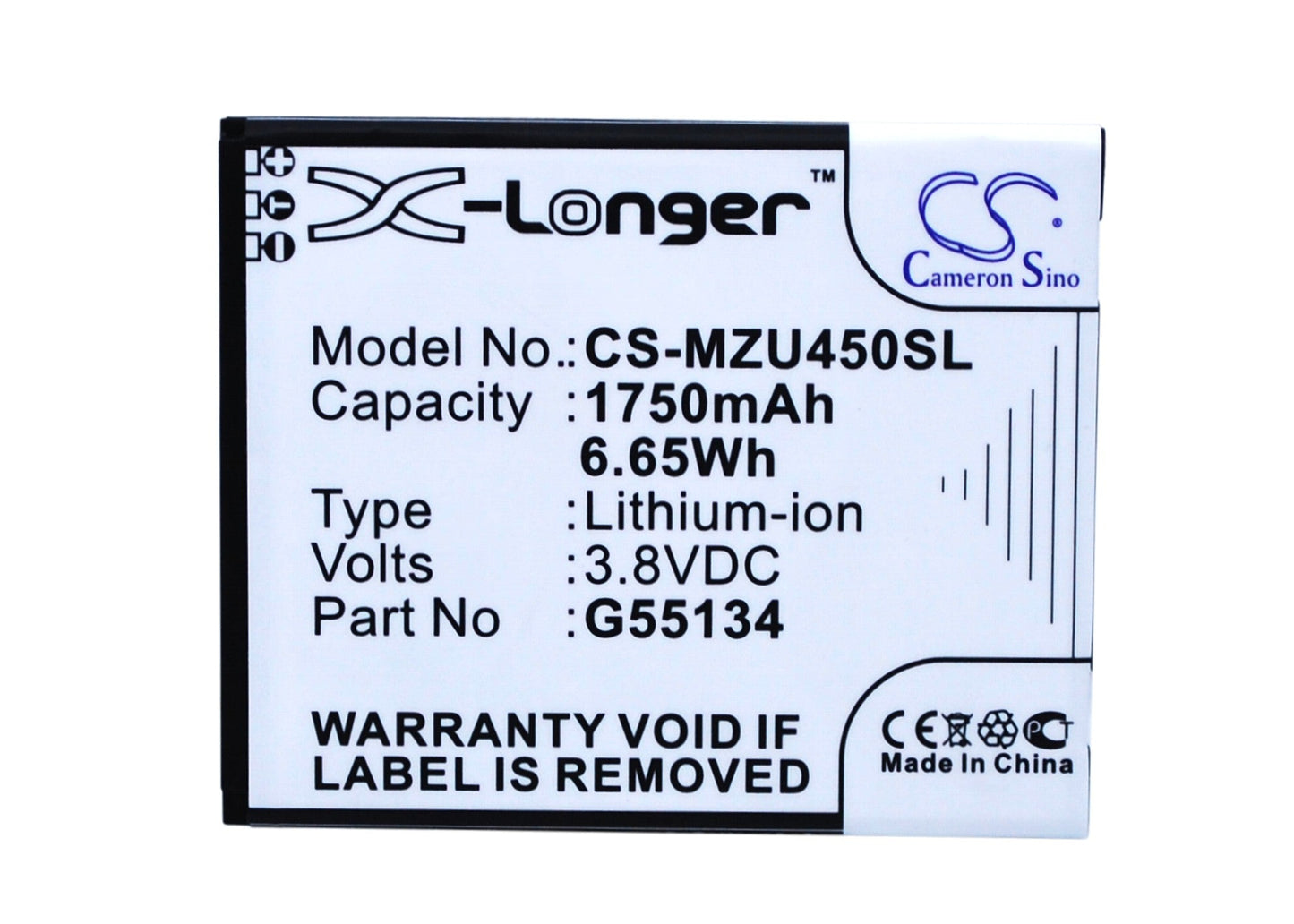 Replacement Battery for NAVON  Mizu M450 – Mobile, SmartPhone – 1750mAh / 6.65Wh / 3.8V