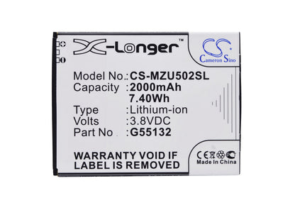 Replacement Battery for NAVON  Mizu D502 – Mobile, SmartPhone – 2000mAh / 7.60Wh / 3.8V