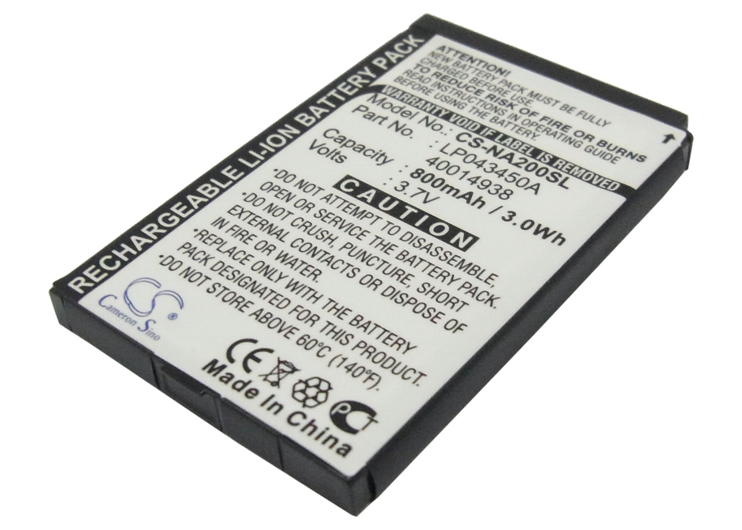 Replacement Battery for Telecom | Medion Italia Aladion Flip – GPS, Navigator – 800mAh / 3.7V - image 1