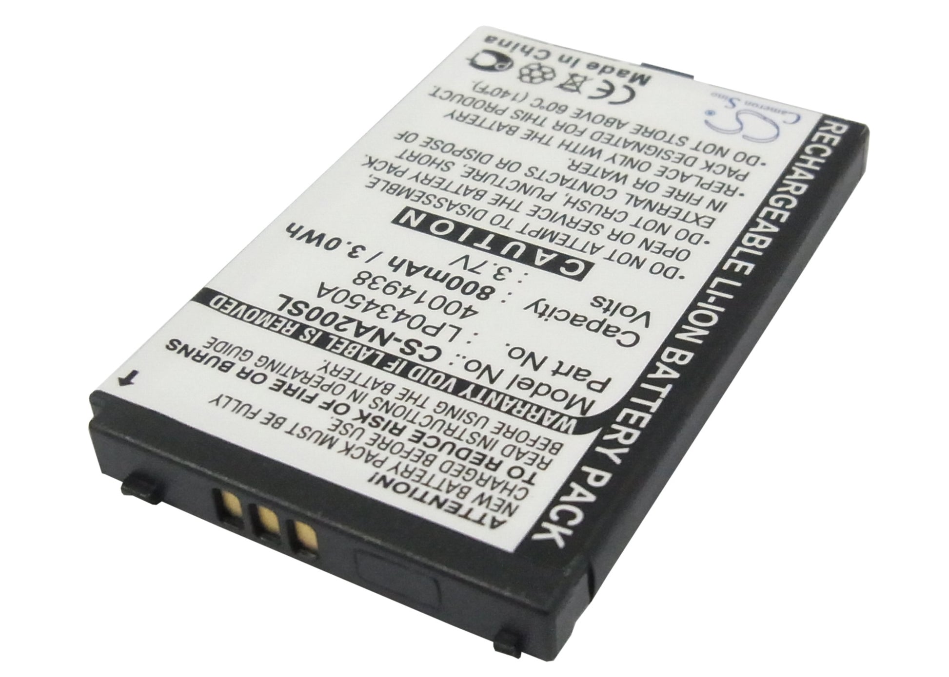 Replacement Battery for Telecom | Medion Italia Aladion Flip – GPS, Navigator – 800mAh / 3.7V - image 2