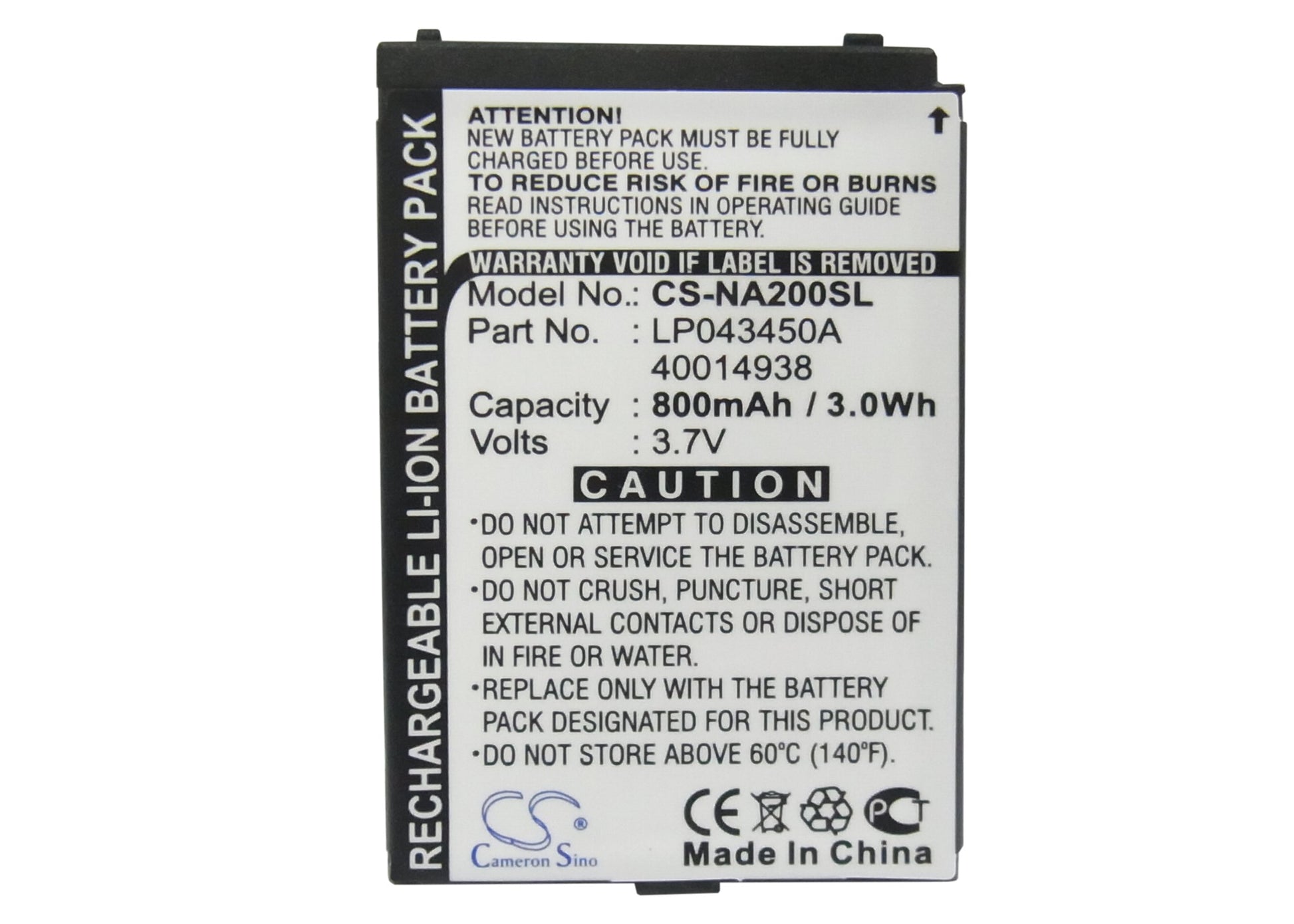 Replacement Battery for Telecom | Medion Italia Aladion Flip – GPS, Navigator – 800mAh / 3.7V - image 5