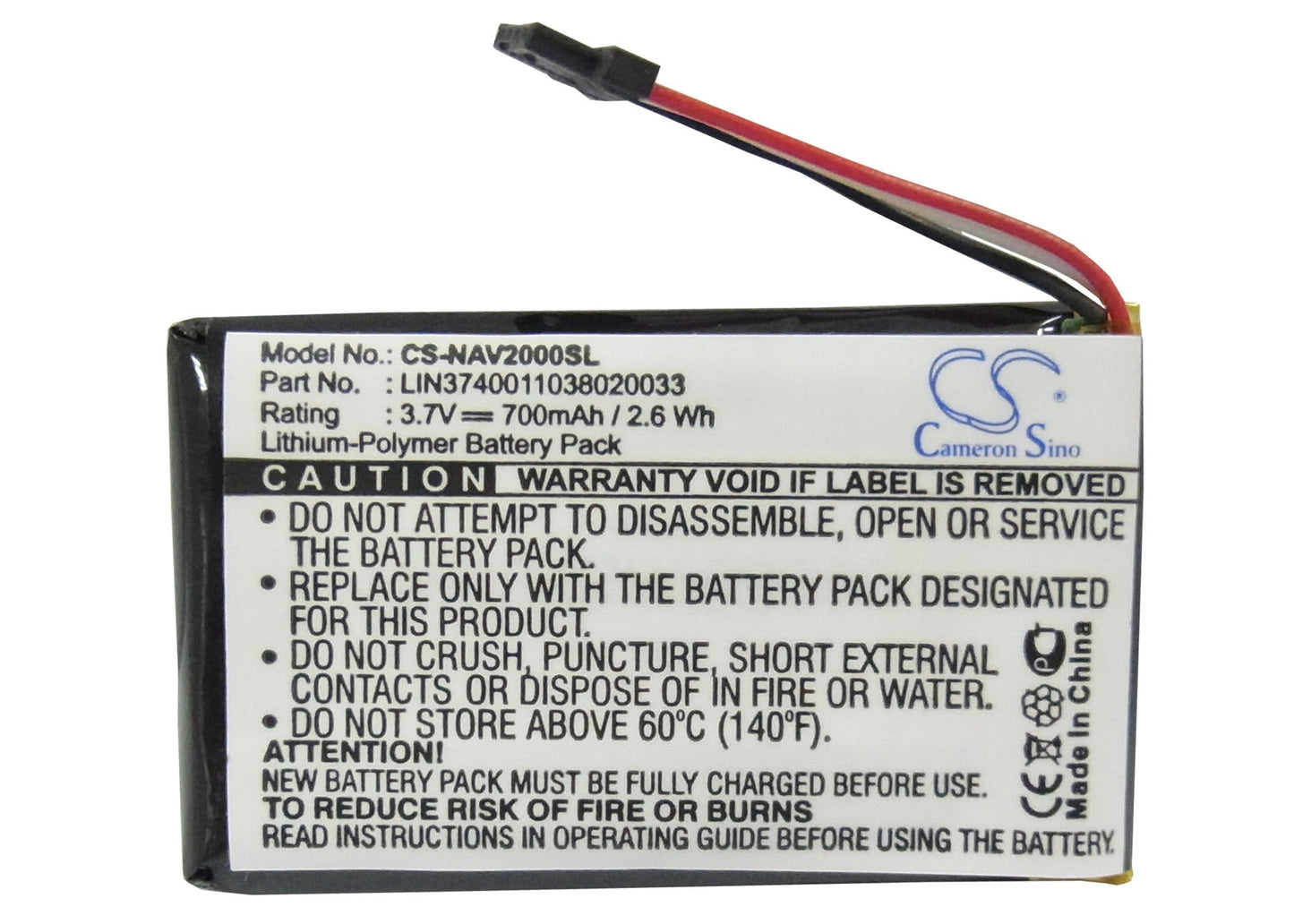 Replacement Battery for Navigon  20 Easy – GPS, Navigator – 700mAh / 3.7V