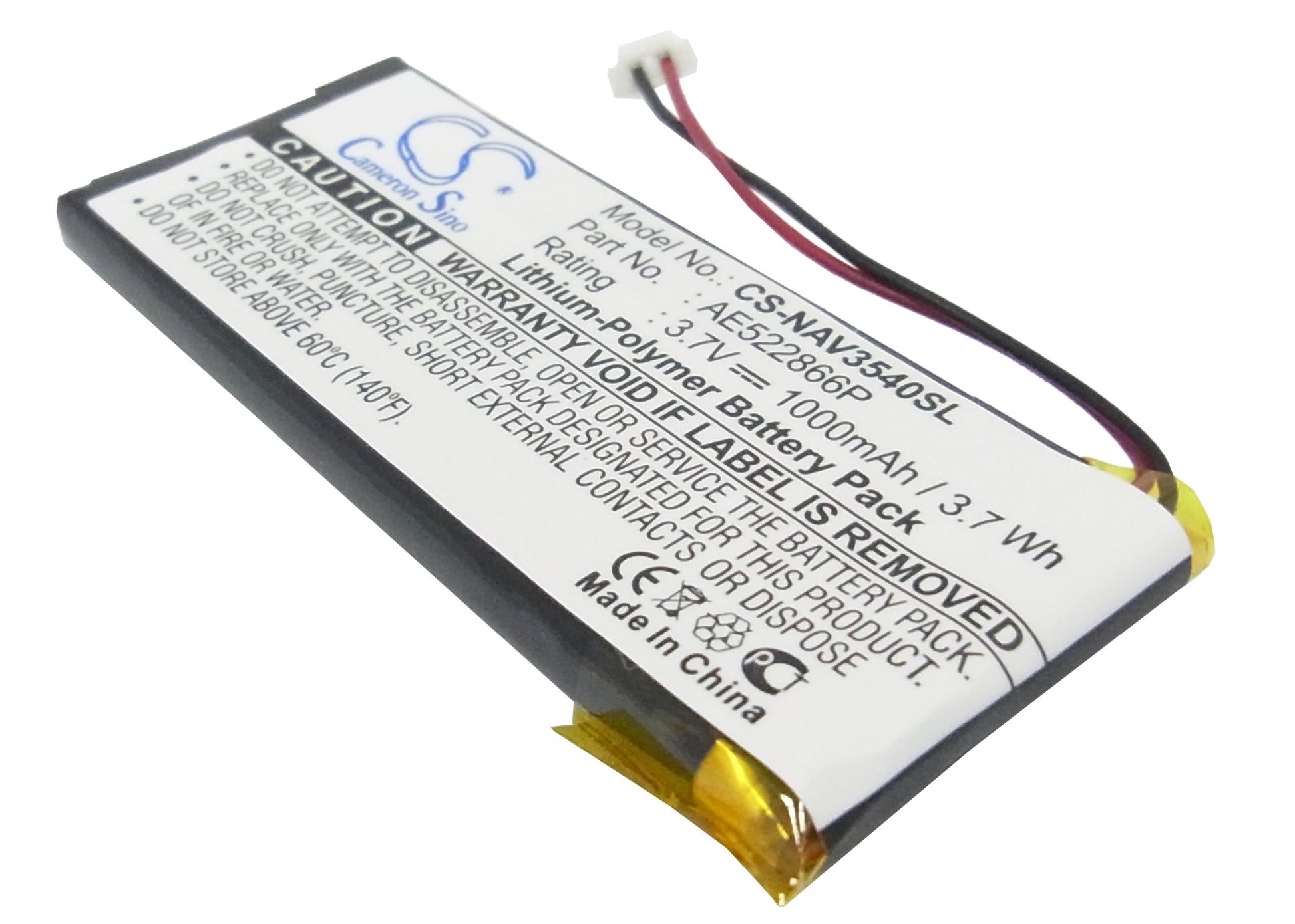 Replacement Battery for Navigon Skyway NAVI-3540 – GPS, Navigator – 1000mAh / 3.7V - image 1
