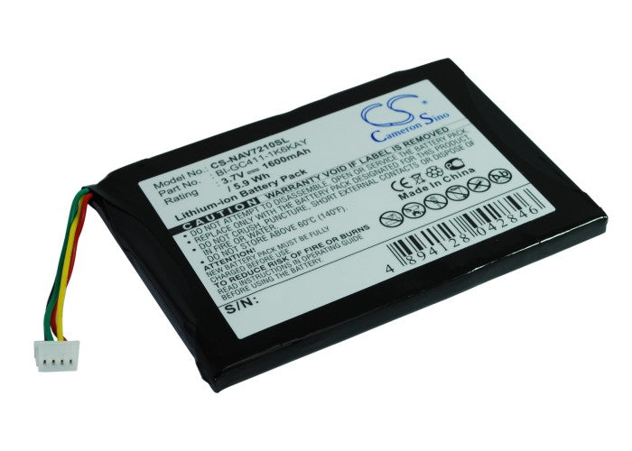 Replacement Battery for Navigon  7210 – GPS, Navigator – 1600mAh/5.9Wh / 3.7V