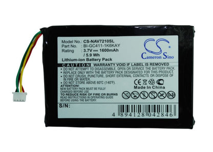 Replacement Battery for Navigon  7210 – GPS, Navigator – 1600mAh/5.9Wh / 3.7V