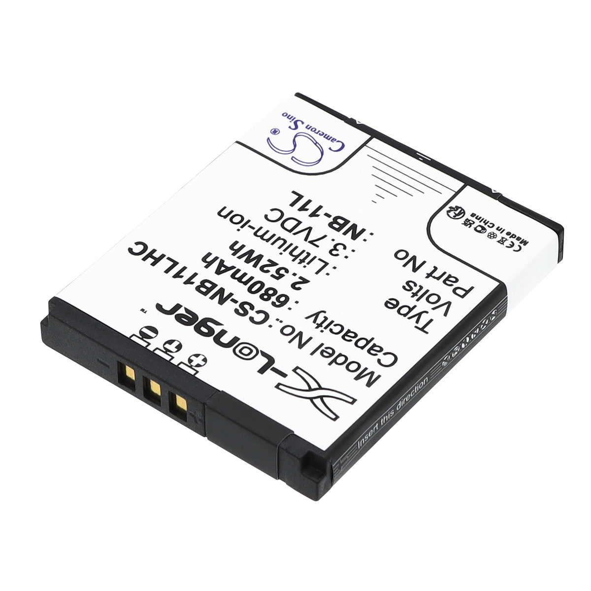 Replacement Battery for Canon IXUS 125HS – Camera – 680mAh / 3.7V
