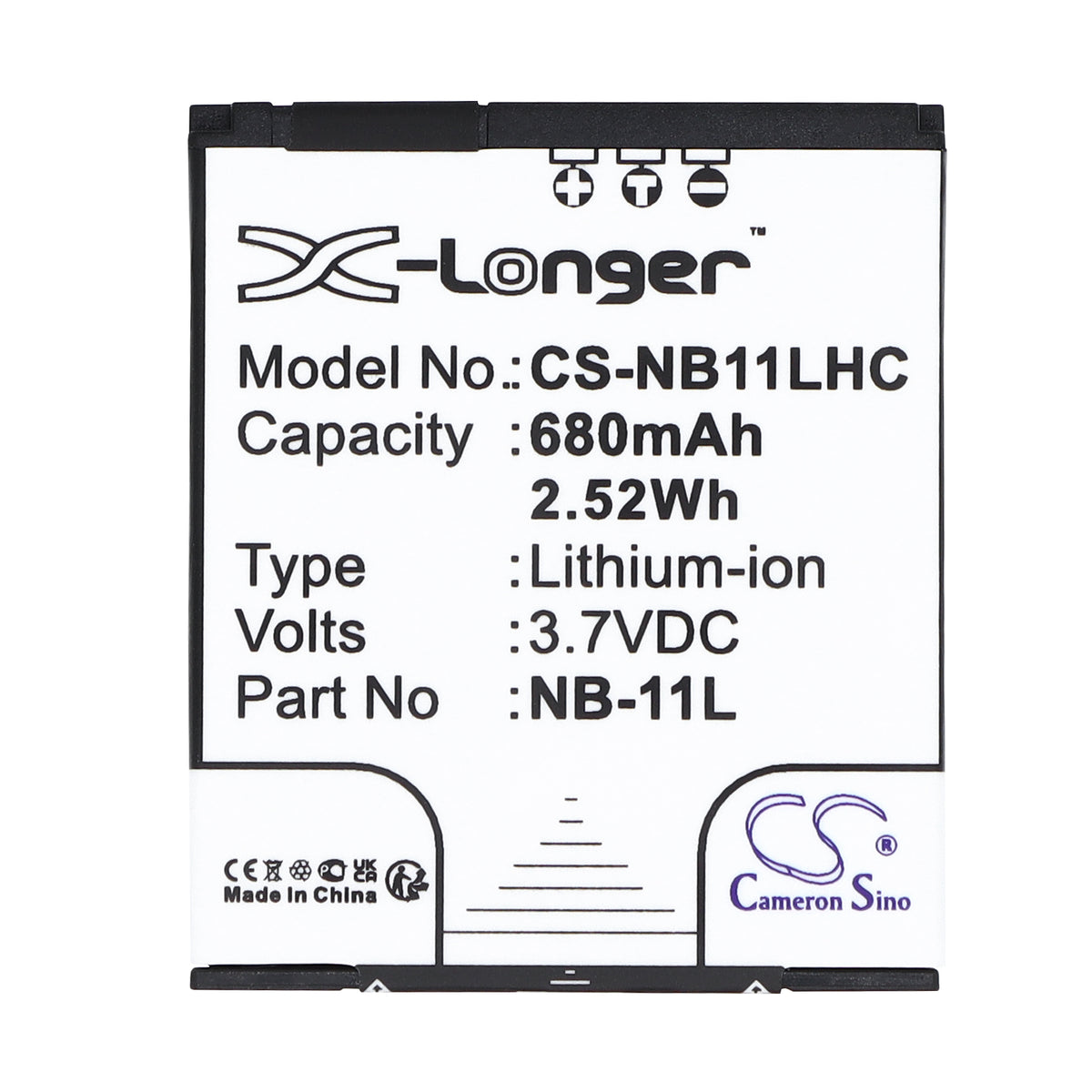 Replacement Battery for Canon IXUS 125HS – Camera – 680mAh / 3.7V