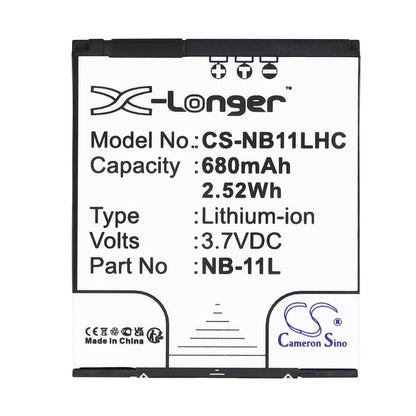 Replacement Battery for Canon IXUS 125HS – Camera – 680mAh / 3.7V