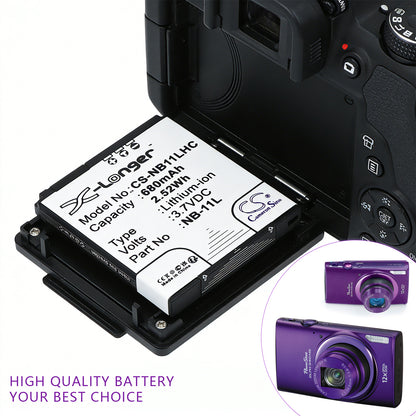 Replacement Battery for Canon IXUS 125HS – Camera – 680mAh / 3.7V