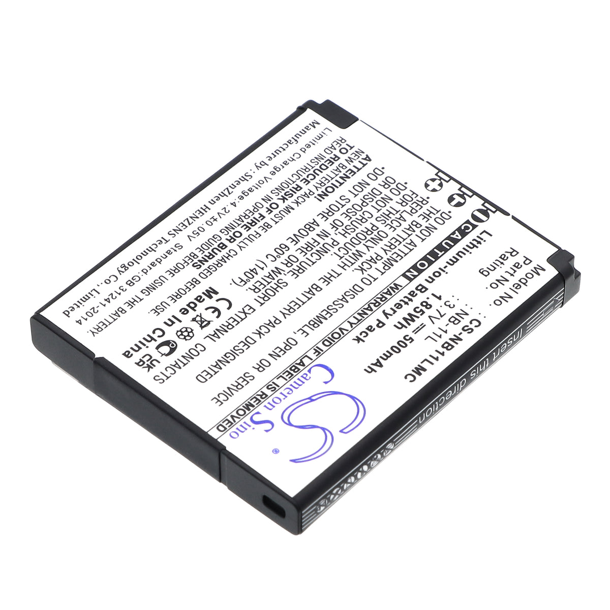 Replacement Battery for Canon IXUS 125HS – Camera – 500mAh / 3.7V