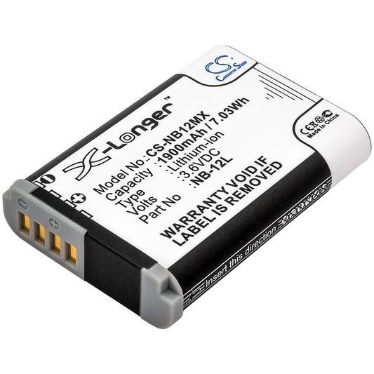 Replacement Battery for Canon PowerShot N100 – Camera – 1900mAh / 3.6V