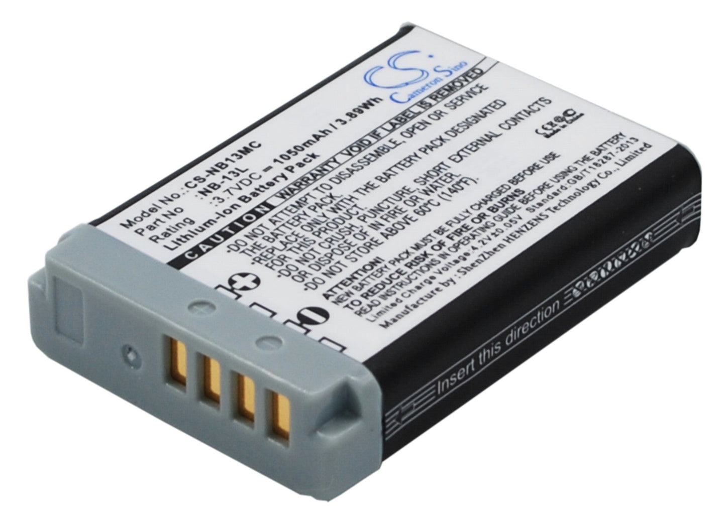 Replacement Battery for Canon  Powershot G5X – Camera – 1050mAh / 3.89Wh / 3.7V