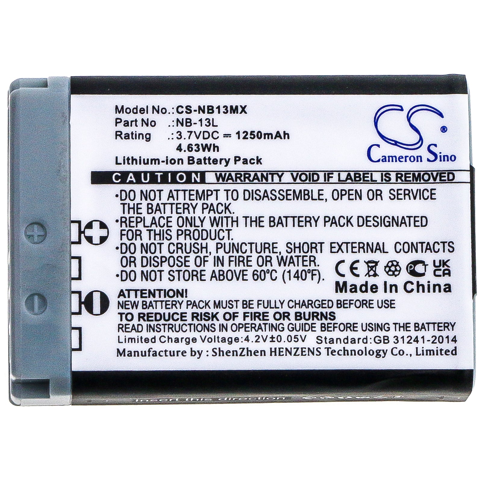 Replacement Battery for Canon PowerShot G1 X Mark III – Camera – 1250mAh / 3.7V - image 3