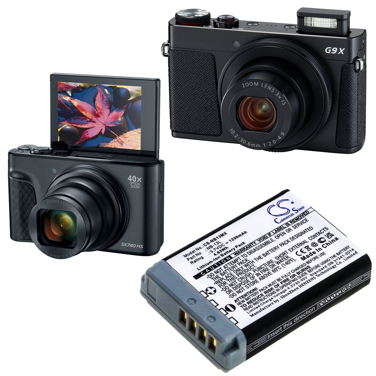 Replacement Battery for Canon PowerShot G1 X Mark III – Camera – 1250mAh / 3.7V - image 4