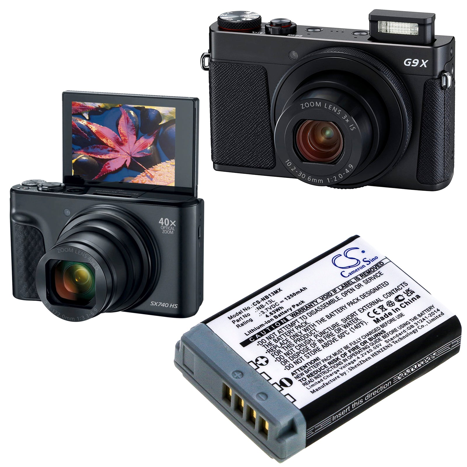 Replacement Battery for Canon PowerShot G1 X Mark III – Camera – 1250mAh / 3.7V - image 4