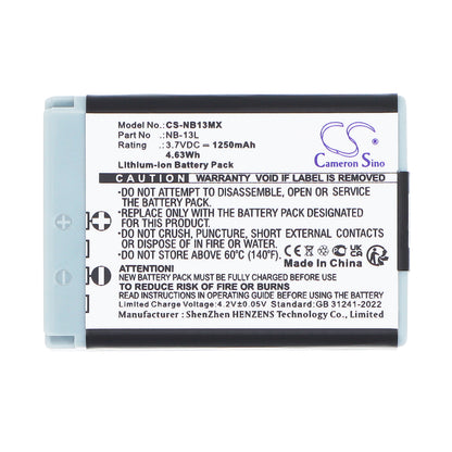 Replacement Battery for Canon PowerShot G1 X Mark III – Camera – 1250mAh / 3.7V