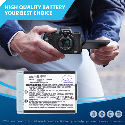 Replacement Battery for Canon PowerShot G1 X Mark III – Camera – 1250mAh / 3.7V