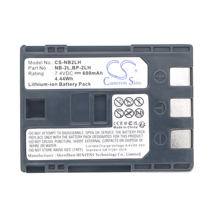 Replacement Battery for Canon BP-2LH – Camera – 600mAh / 7.4V