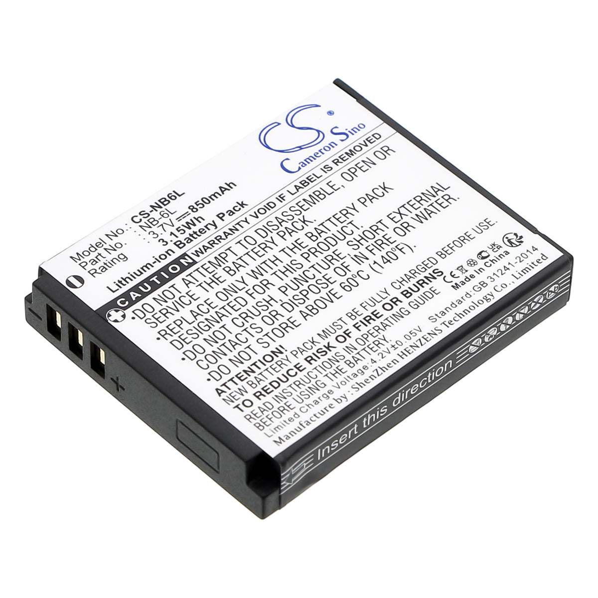 Replacement Battery for Canon Digital IXUS 200 IS – Camera – 850mAh / 3.7V