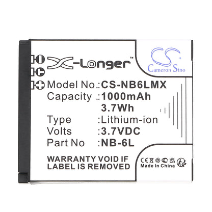 Replacement Battery for Canon Digital IXUS 200 IS – Camera – 1000mAh / 3.7V
