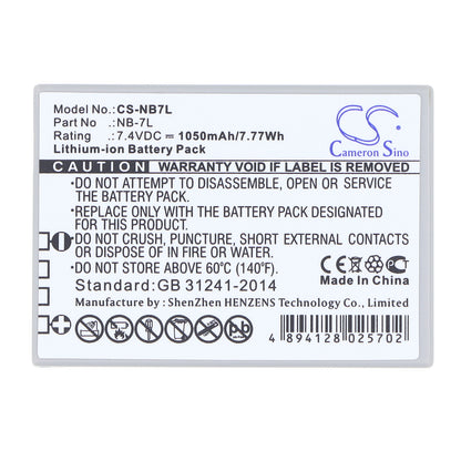 Replacement Battery for Canon PowerShot G10 – Camera – 1050mAh / 7.4V