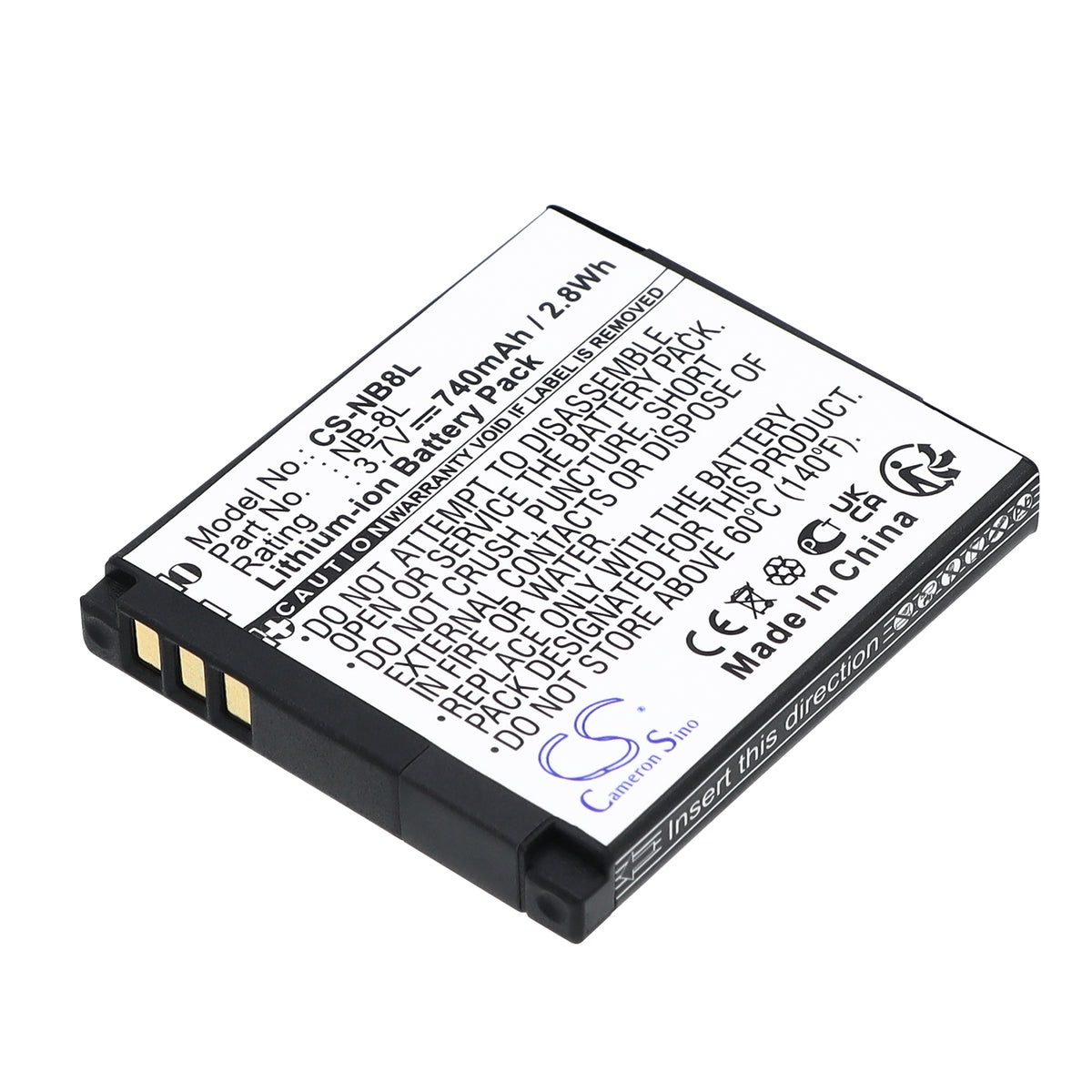 Replacement Battery for Canon PowerShot A3000 – Camera – 740mAh / 3.7V